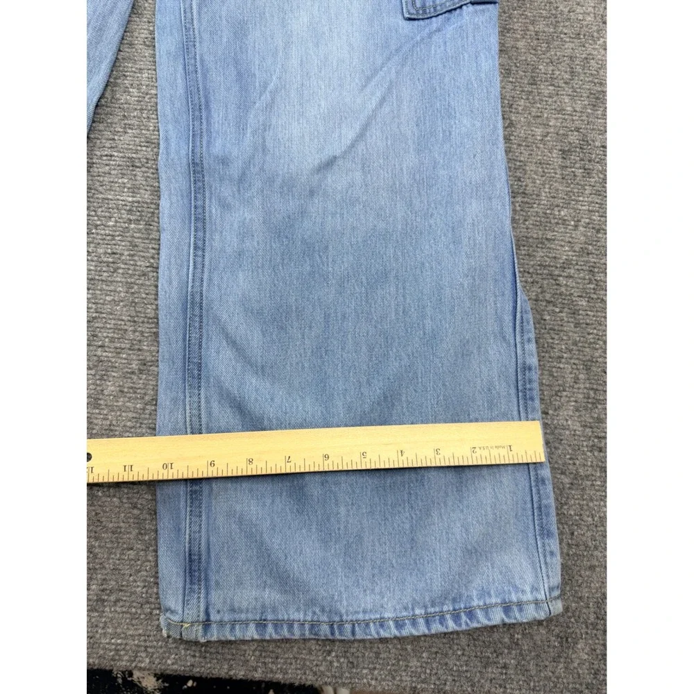 Y2K Hollister Low-Rise‎ Baggy Cargo Jeans Light Wash Blue W29 Short 8S 355D3429